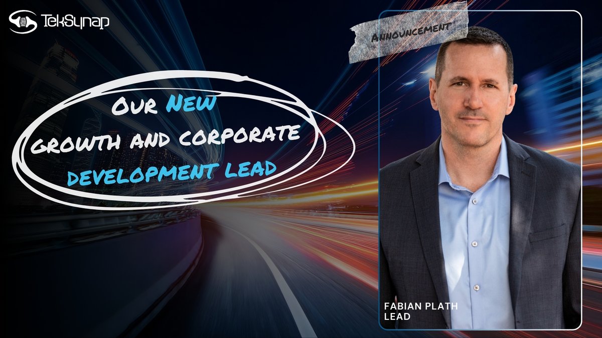 teksynap's tweet photo. We're proud to announce Fabian Plath has joined TekSynap as our Growth and Corporate Development Lead!

Explore the Mission: https://t.co/qrXB597T3Q
Read more: https://t.co/Sw0DpgxeCD

#TeamTekSynap #TekSynap #Leadership #GrowthLeadership #CorporateDevelopment https://t.co/QPu6G4qIGc