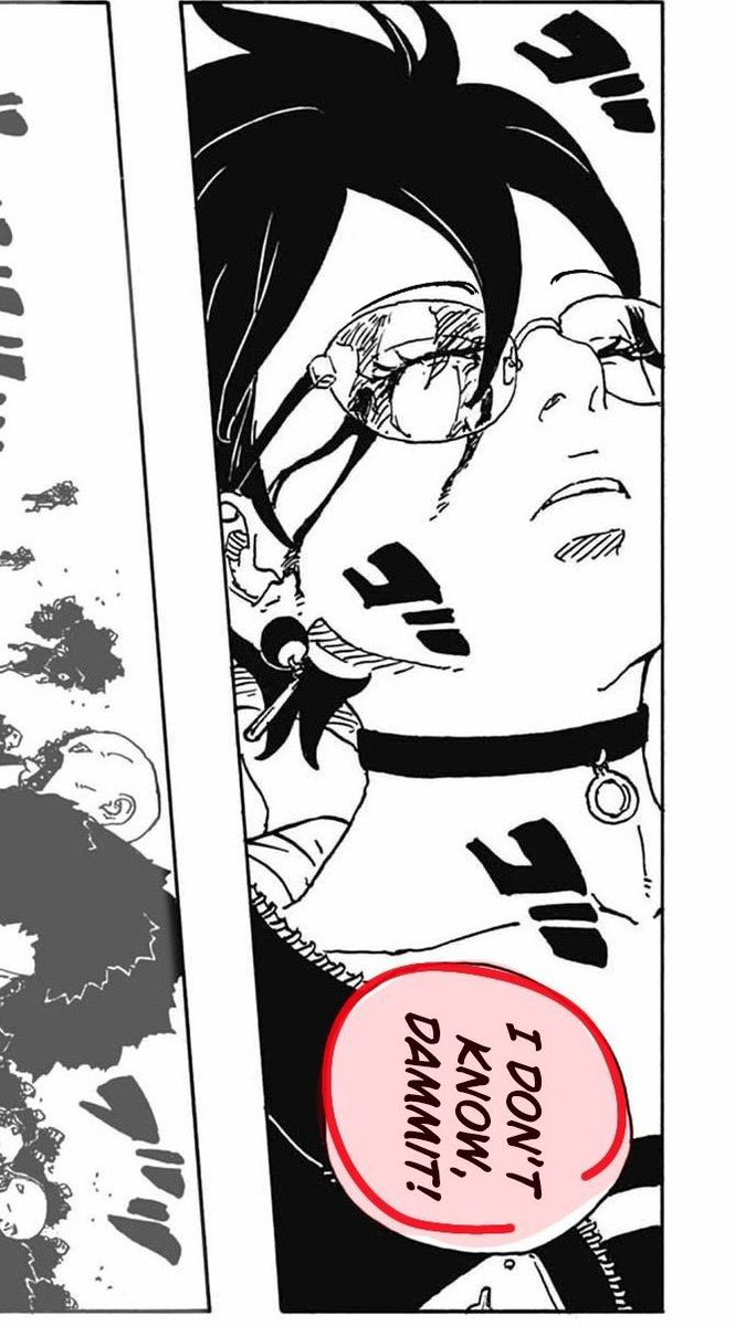 Leitasii's tweet photo. Didn't anyone notice that Ike forgot to draw Sarada's eyebrows? (I added them)
#borutotwobluevortexch30
#sarada https://t.co/R0ENL0XUyS