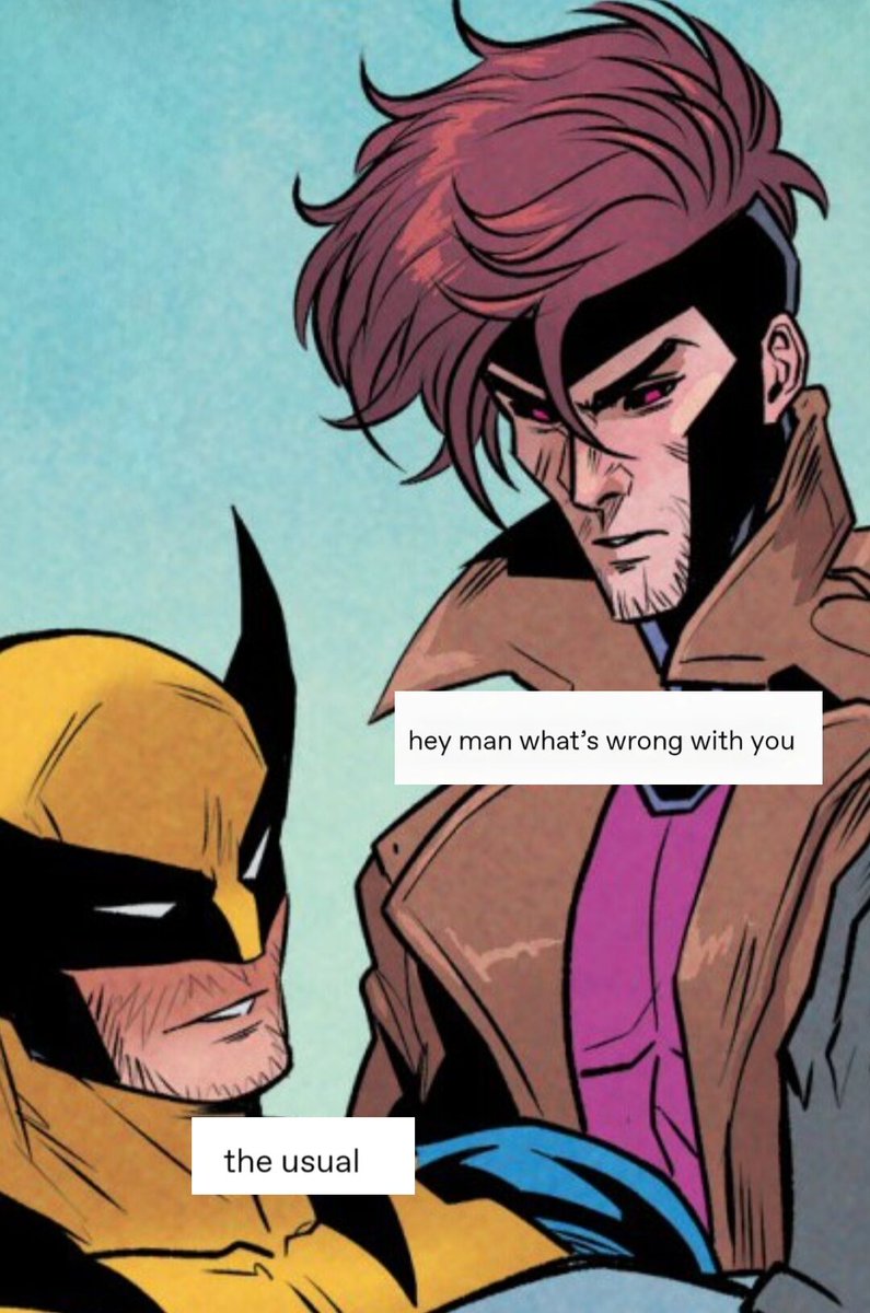 PunkerDuckie's tweet photo. These two.
#gambit #remylebeau #xmen #memei https://t.co/yA0klnJq8r