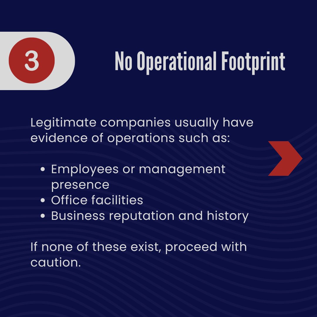 Wymoo's tweet image. Working with an overseas company? Watch for these 3 red flags 🚩

Verify before you sign with international background checks.

#DueDiligence #FraudPrevention #InternationalBusiness #BackgroundChecks