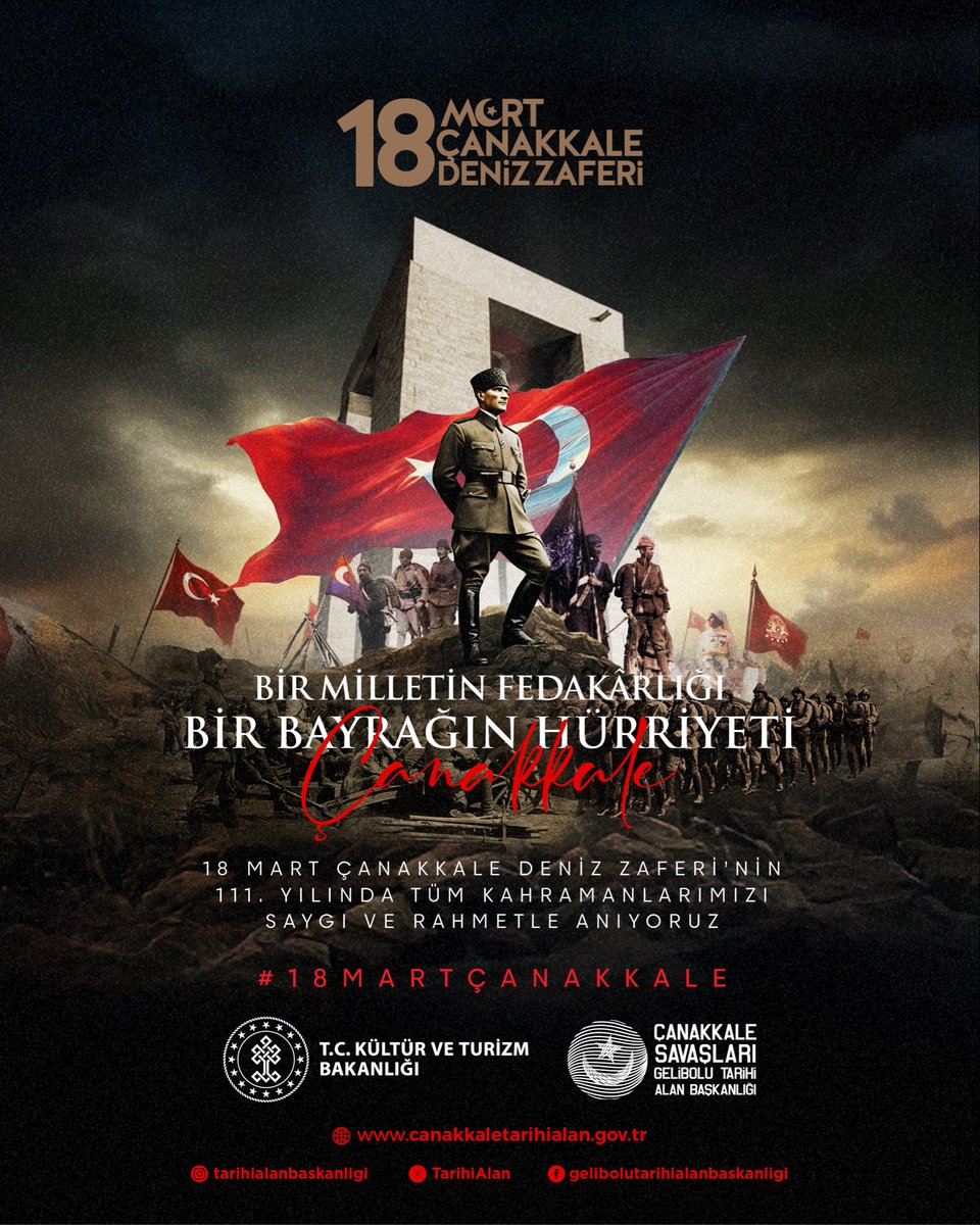 🇹🇷 Bir Milletin Fedakârlığı, Bir Bayrağın Hürriyeti 🇹🇷

Çanakkale Destanı; bir milletin imanla yoğrulmuş iradesi ve adanmışlığıdır. Bayrağının hürriyetini nasıl ebedîleştirdiğinin sarsılmaz nişanesidir.

Çanakkale, vatanı uğruna canını ortaya koyan bir milletin fedakârlığını ve o