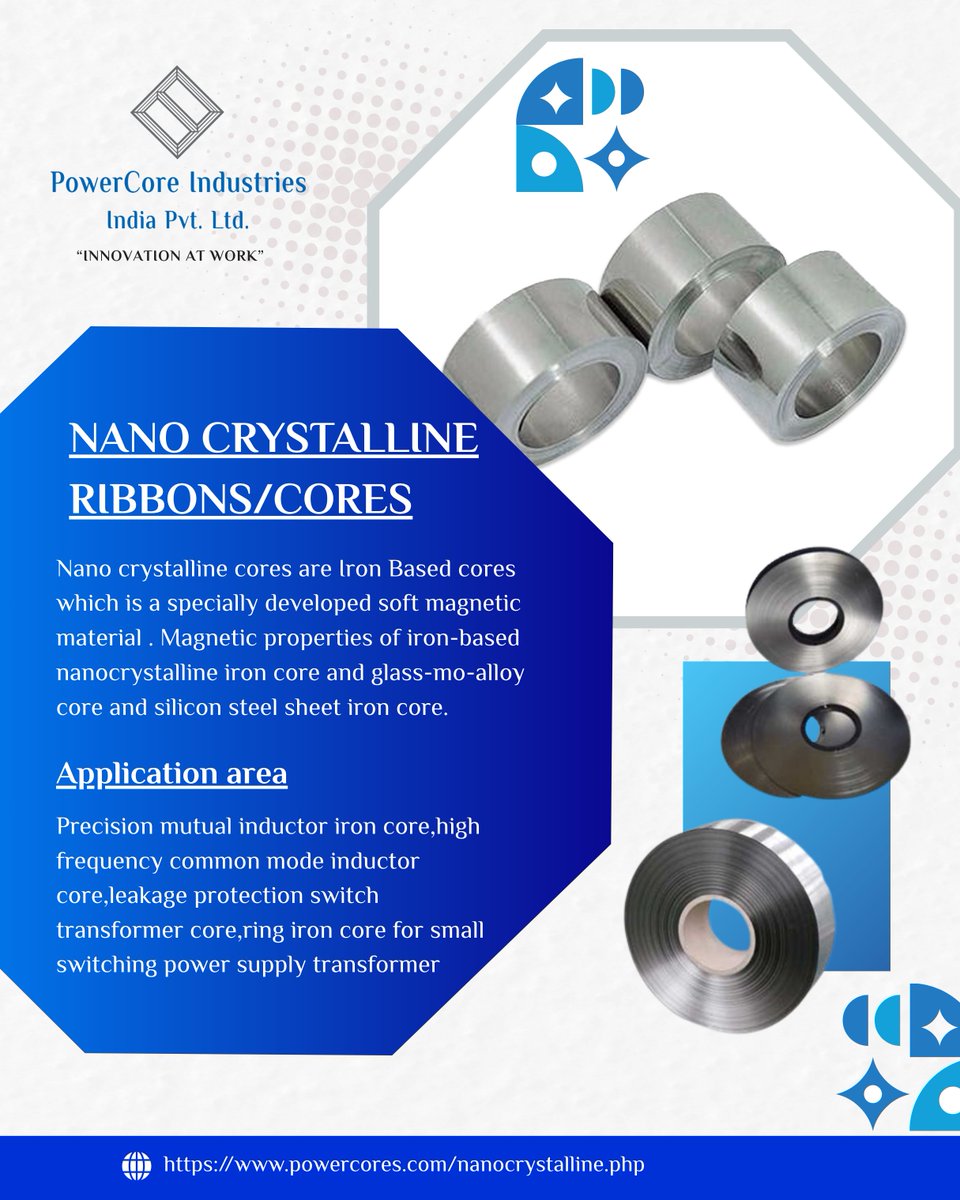 powercoreindus's tweet photo. Nano Crystalline Ribbons / Cores
https://t.co/aCkbNyCVWZ
#Nanocrystalline #MagneticCores #PowerElectronics #TransformerCore #InductorCore #ElectricalEngineering #IndustrialSolutions #InnovationAtWork https://t.co/d6EgAULdzg