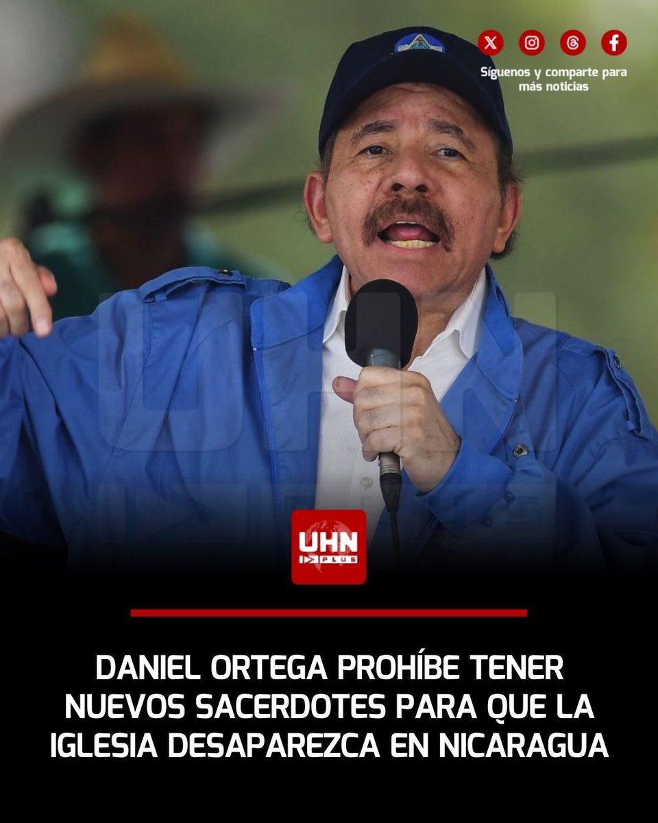 🇳🇮‼️ | El narcodictador Daniel Ortega ha lanzado su golpe más bajo contra la fe al prohibir que se ordenen nuevos sacerdotes y diáconos en regiones clave del país. El régimen busca que la Iglesia se quede sin líderes y las parroquias tengan que cerrar por falta de personal. Esto