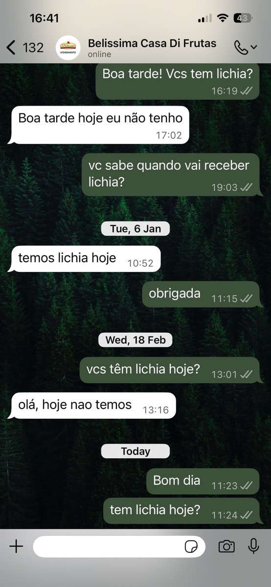 bllonnd's tweet photo. minha conversa com a frutaria perto de casa https://t.co/pAmHxmjJwc