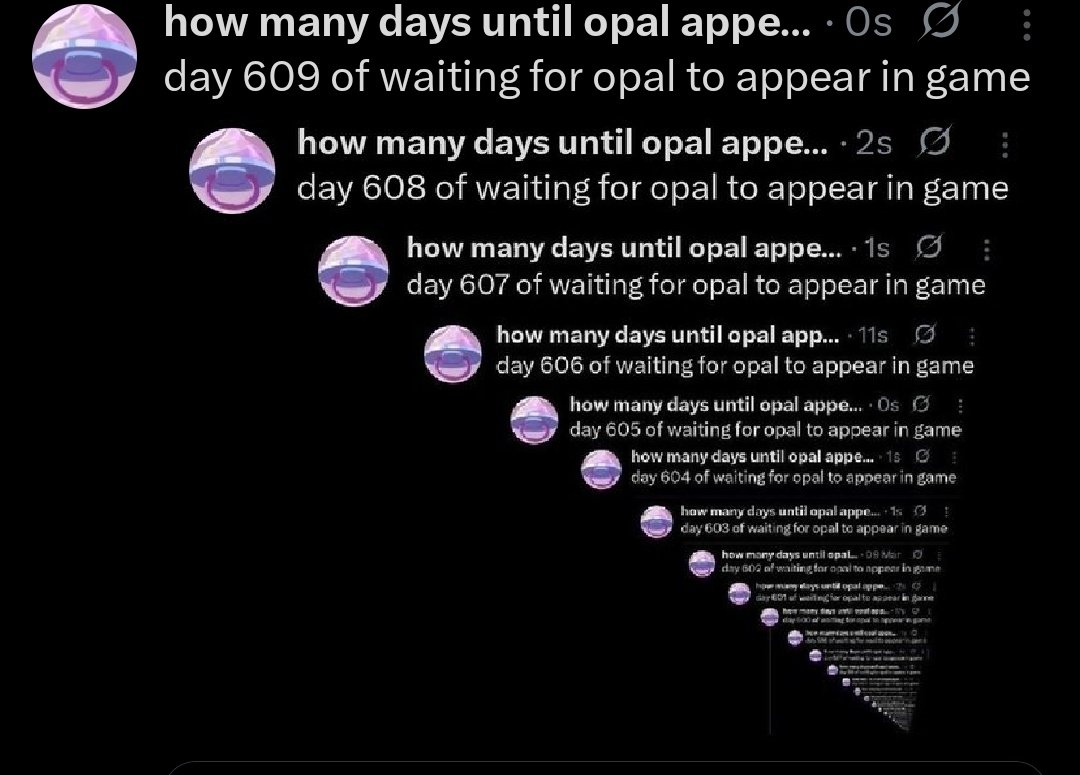 how many days until opal appears ingame tweet media