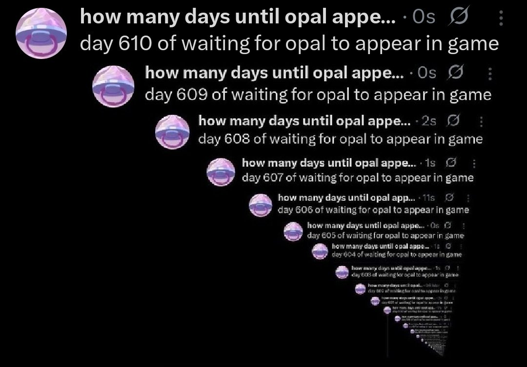 how many days until opal appears ingame tweet media