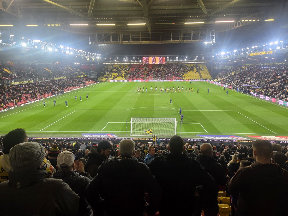 davidquick100's tweet photo. Tonights match @WatfordFC v @Wrexham_AFC Come On You Orns #watfordfc https://t.co/O7GDQSsGue