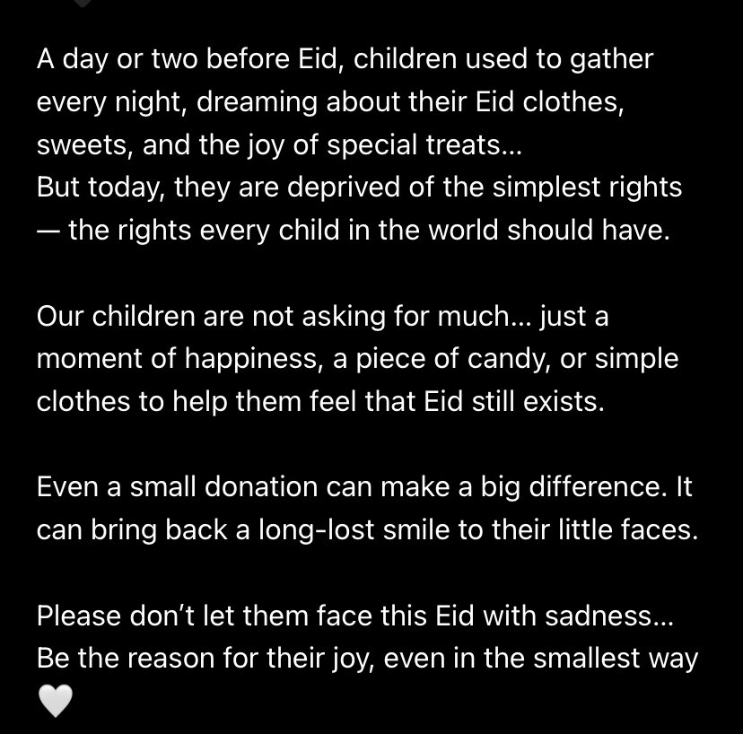 's tweet image. Please don’t let them face this Eid with sadness…
Be the reason for their joy, even in the smallest way 🤍chuffed.org/project/mohamm…
#Gaza #HelpGaza #SaveGaza #DonateNow #HelpMyFamily #FamilyInNeed #Emergency #Humanity #BeTheHope #Charity #Fundraiser #FreePalestine
