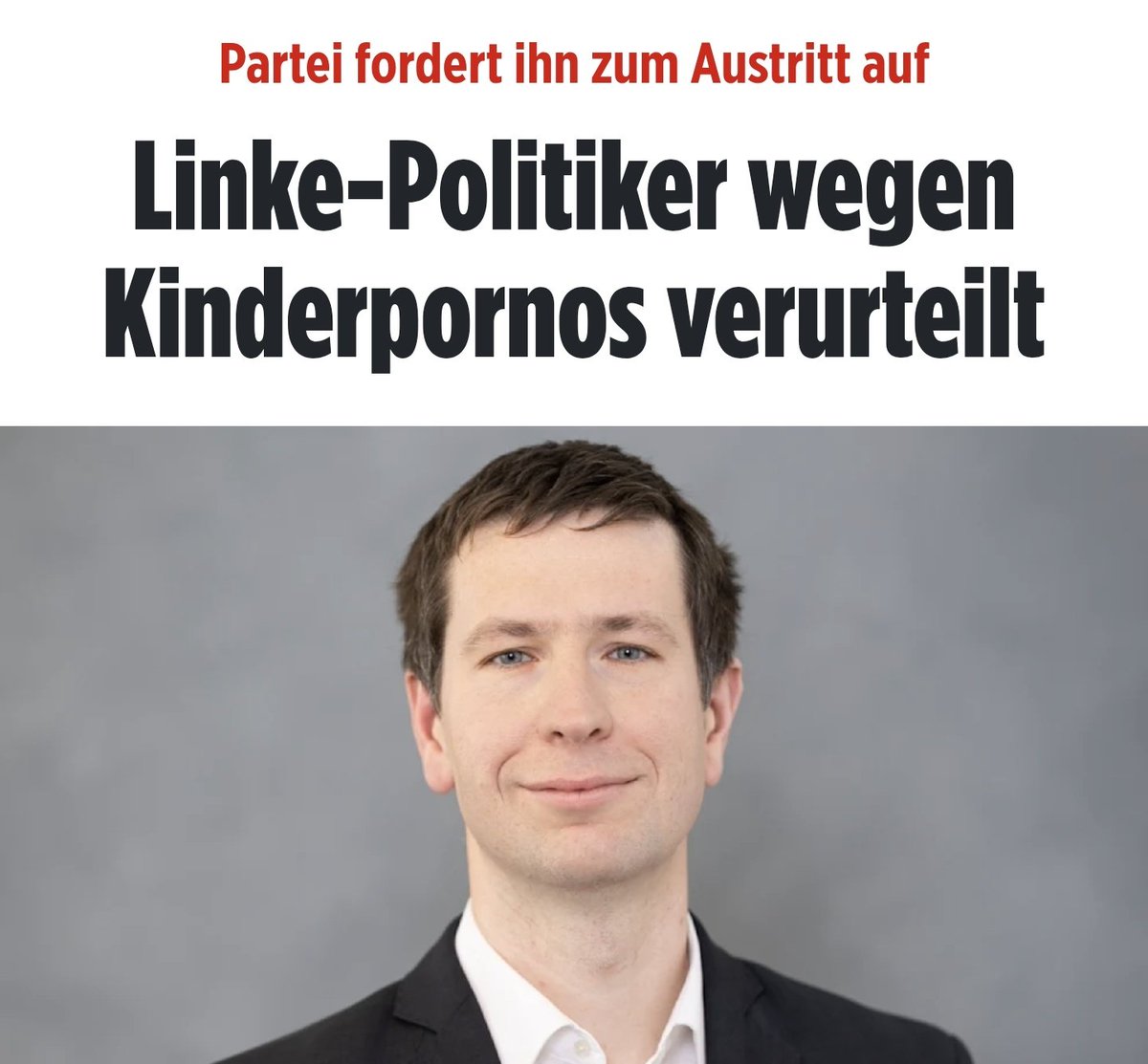 Passt ja wieder perfekt! 😡
Linken-Politiker Markus Gleichmann wegen Kinderpornos verurteilt!

Tausende Fotos und Videos, die das Leid missbrauchter Kinder zeigen, heruntergeladen von einem Mann, der selbst Vater zweier Kinder ist und als Abgeordneter im Thüringer Landtag saß.