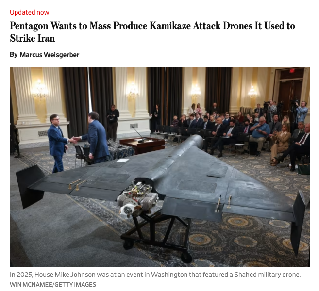 The Pentagon wants to mass produce the Lucas drone, a U.S.-made one-way attack drone modeled on Iran’s Shahed, after recently using it in strikes on Iran. 

A top Pentagon official said the drone has “worked very well so far” and can now be scaled for mass production.