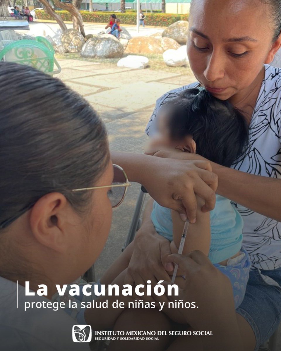 La vacunación es clave para prevenir el sarampión. 💉

#IMSSChiapas invita a madres y padres de familia a llevar a sus hijas e hijos a su Unidad de Medicina Familiar para completar su esquema de vacunación.

Proteger la salud de la niñez es responsabilidad de todas y todos.