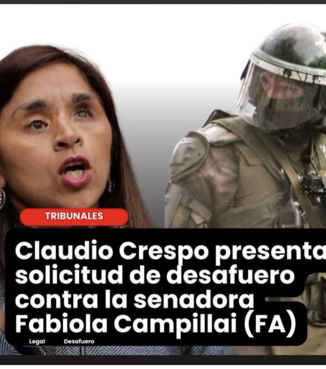 jonavarrog's tweet photo. TODOS A APOYAR AL TTE CORONEL (R) , CLAUDIO CRESPO, con esto : 
Campillay debe ser desaforada!
RT RT RT RT RT https://t.co/VltK7VMsbL