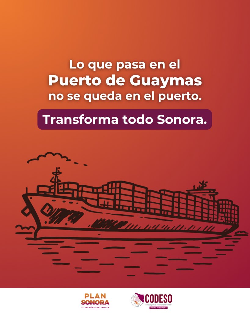 SonoraCodeso's tweet photo. Con el #PlanSonora el desarrollo no solo se mide en obras, se siente en la tranquilidad de saber que hay futuro.

Cuando el Puerto de Guaymas avanza, también la vida de miles de familias: más trabajo bien pagado, mejor ingreso en casa y nuevas oportunidades para salir adelante. https://t.co/lJ96wzbvUZ