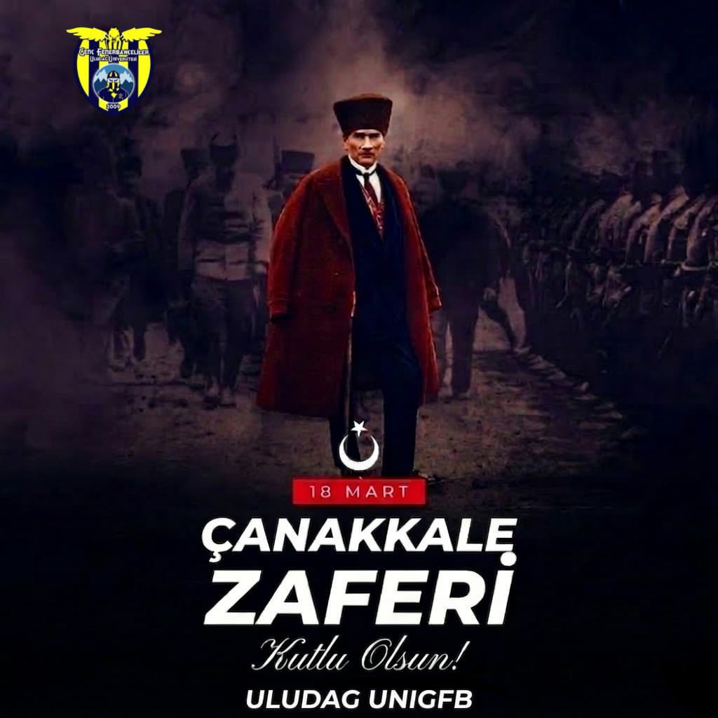 UludagUNIGFB's tweet photo. 18 Mart Çanakkale Zaferinin 111. yılında başta Anafartalar Kahramanı Gazi Mustafa Kemal Atatürk ve silah arkadaşları olmak üzere, bütün şehit ve gazilerimizi sevgi, saygı ve rahmet ile anıyoruz. 

ÇANAKKALE GEÇİLMEZ! https://t.co/AKhQDr2OPG