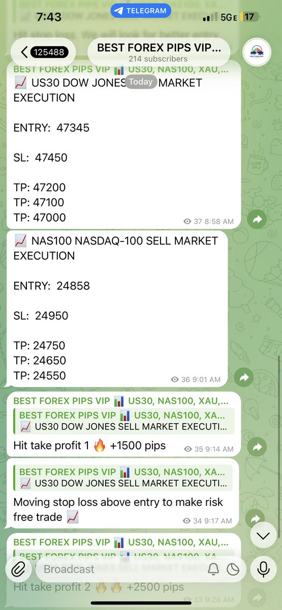 us30tradinglab's tweet photo. 🚨 +3,500 PIPS SMASHED TODAY ON US30 & NAS100 📈🔥

⚡ FLASH SALE: $399 Lifetime VIP Access (Limited Spots)

Another day… another massive move called inside Best Forex Pips VIP.

Members caught huge US30 & NAS100 trades today hitting multiple take profits.

If you’re not inside the VIP room yet… you’re missing these moves.

💰 What VIP Members Get Every Day

✅ 3–4 High Probability Signals Daily
✅ US30 • NAS100 • XAUUSD • EURUSD • GBPUSD • USDJPY
✅ Exact Entry • Stop Loss • Multiple Take Profits
✅ Technical + Fundamental Analysis
✅ Works with MT4 & MT5
✅ Works with any broker or funded account
✅ Alerts sent to Telegram, Discord, Email & Whop
✅ Trade directly from your phone

⚡ Perfect for beginners, busy traders & funded accounts

🚨 Lifetime VIP is only $399 today — price increases soon

Don’t miss the next big move. #forexsignals #forexstrategy #forexsignal #us30 #dowjones #nas100 

👉 Secure VIP Access Instantly:
https://t.co/fI9b18YI6D