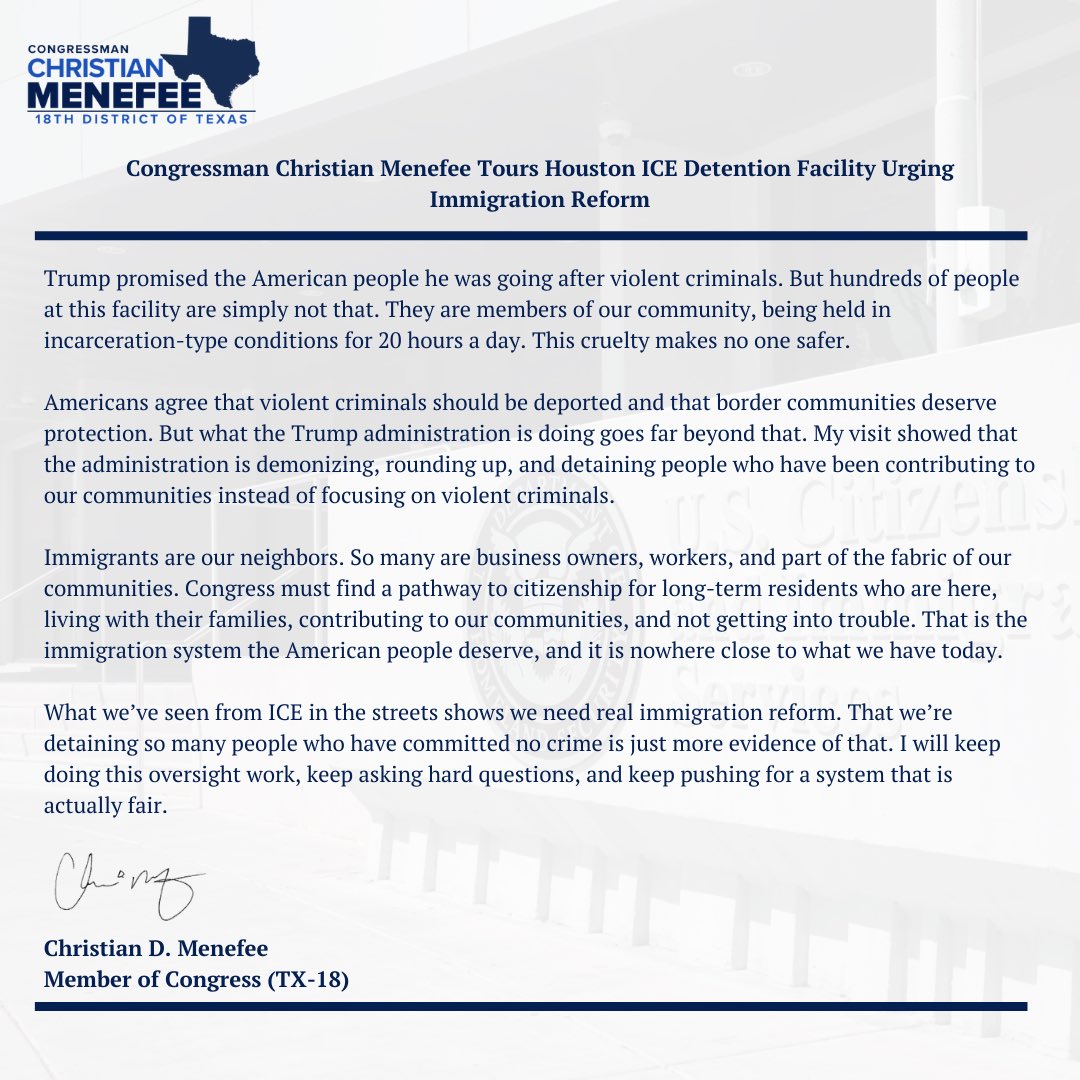 Congressman Christian D. Menefee tweet media