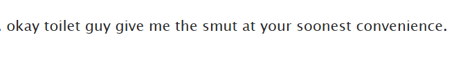 Big fan of this comment on my fic