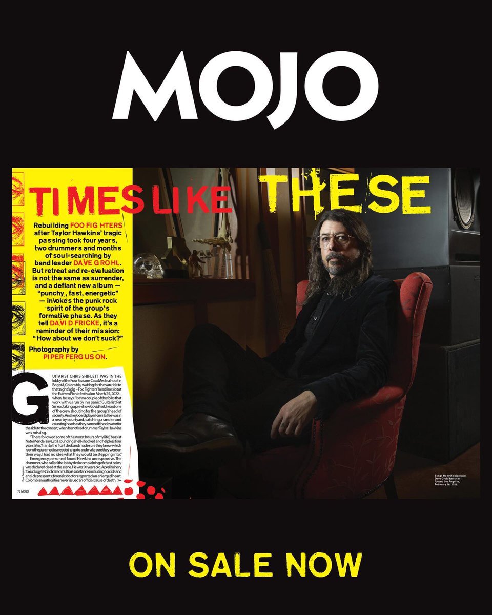 The band's <a href="/MOJOmagazine/">MOJO Magazine</a> interview with David Fricke is on stands now and online at the link in bio.

#FooFighters #MojoMagazine #DavidFricke #RockInterview #MusicJournalism #RockLegends #OnStandsNow #LinkInBio #NewInterview #BehindTheMusic #RockAndRoll #BandLife #MusicFans