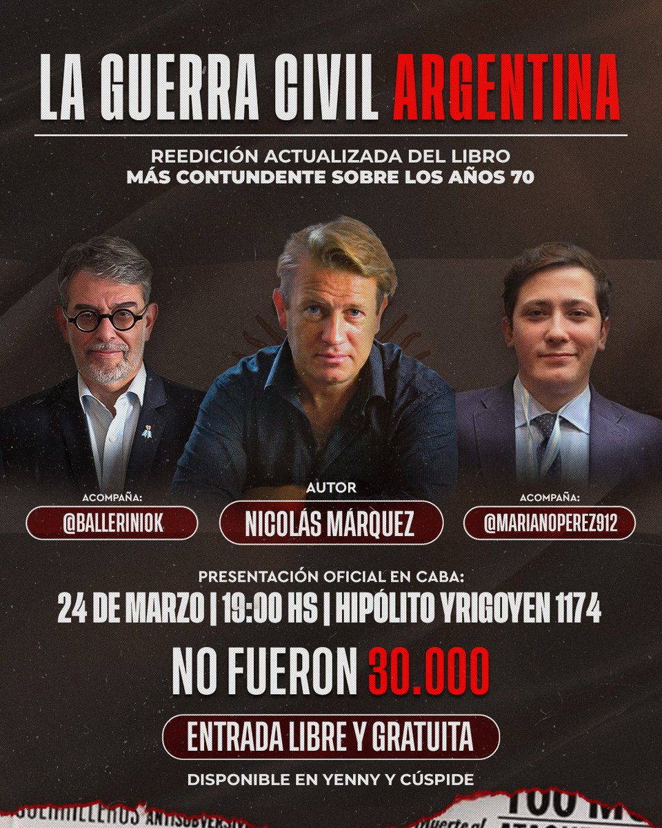INVITACIÓN IMPERDIBLE: ENTRADA LIBRE Y GRATUITA! REBELATE CONTRA LA HISTORIETA PROTO-TERRORISTA! TE ESPERAMOS CON <a href="/BalleriniOK/">Gabriel Ballerini</a> y <a href="/marianoperez912/">Mariano Pérez</a>.