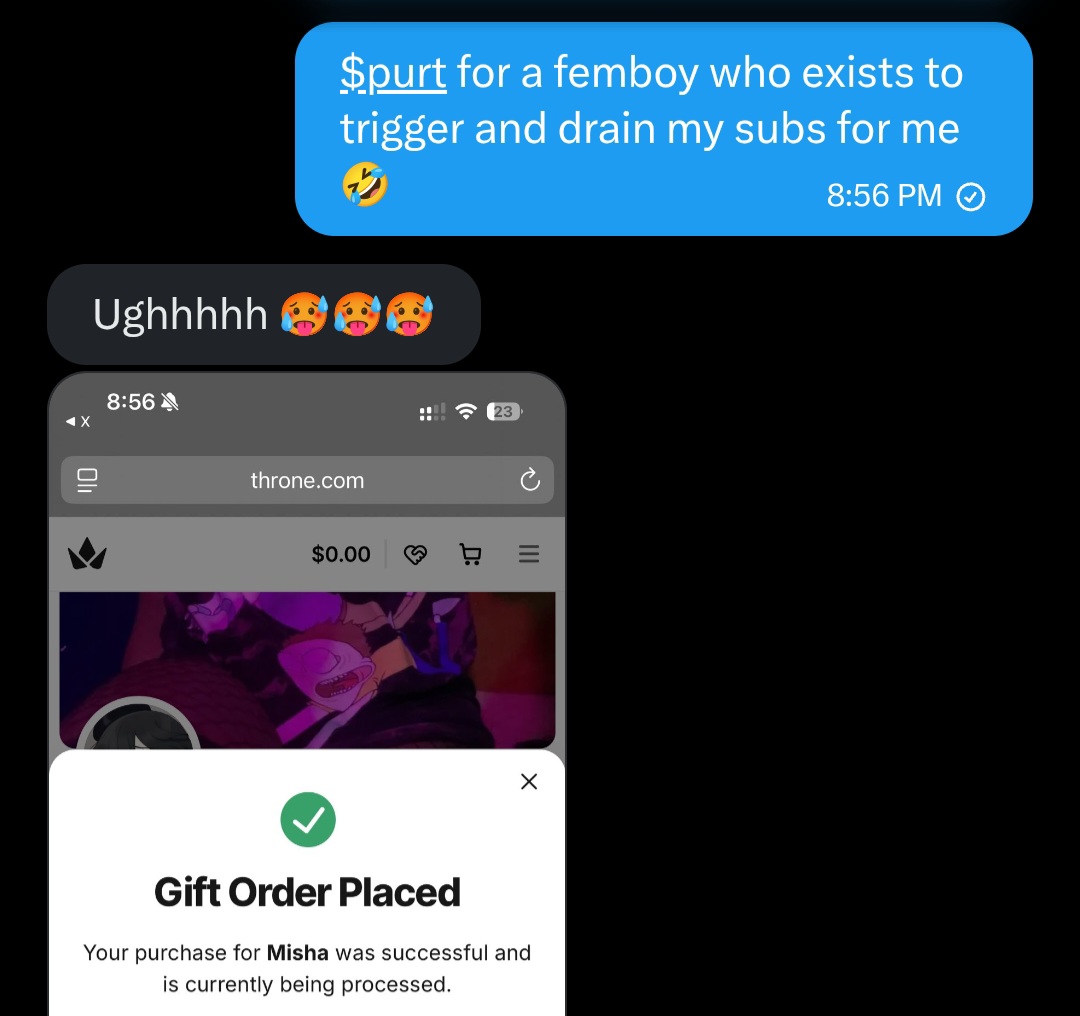 Making subs pay my femboy sub instead of me so I have sessions with her instead of them 🤭

...you wouldn't get it 🚬