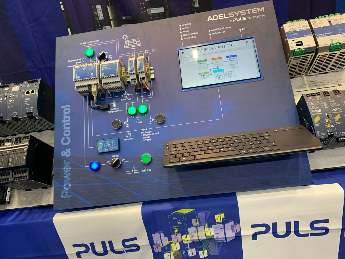 PULS_Ltd's tweet photo. #スマートエネルギーWEEK 2日目が始まりました！
#PULS の一員である、#ADELSYSTEM の ＃無停電電源装置 DC-UPSはI/Fを搭載しており、システムの状態監視が可能となっております。
デモ実演しております。是非ご覧になっていってください！
「W4-32」ブースにてお待ちしております！ https://t.co/oC7yRHwPc7