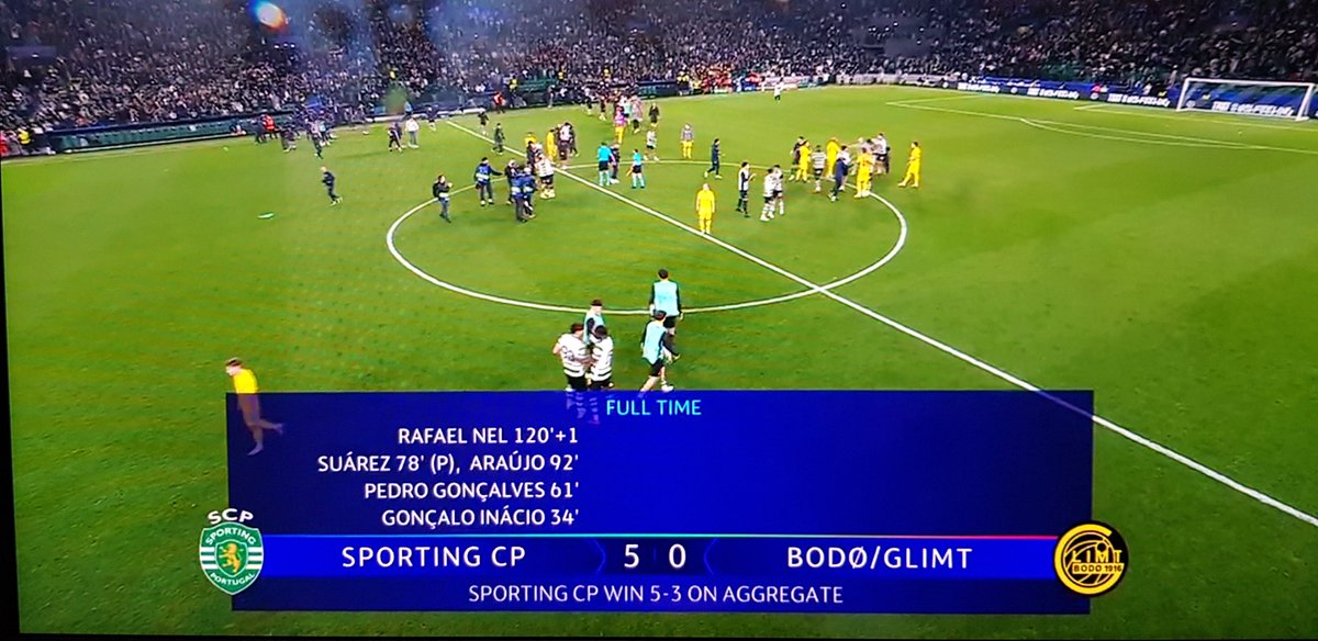 Manita!
I piękna historia Boďø/Glimt dobiegła końca..

Do tego dnia Bodø: 

-2:2 ze Slavią Praga
-2:2 z Tottenhamem
-2:2 z BVB
-3:1 Man City i 2:1 Atletico
-wyeliminowanie Interu w 1/16 Finału
-3:0 Sporting

Dziękujemy <a href="/Glimt/">FK Bodø/Glimt</a> 👏👏 Takie drużyny są potrzebne w ⚽️

#SPOBOD #UCL
