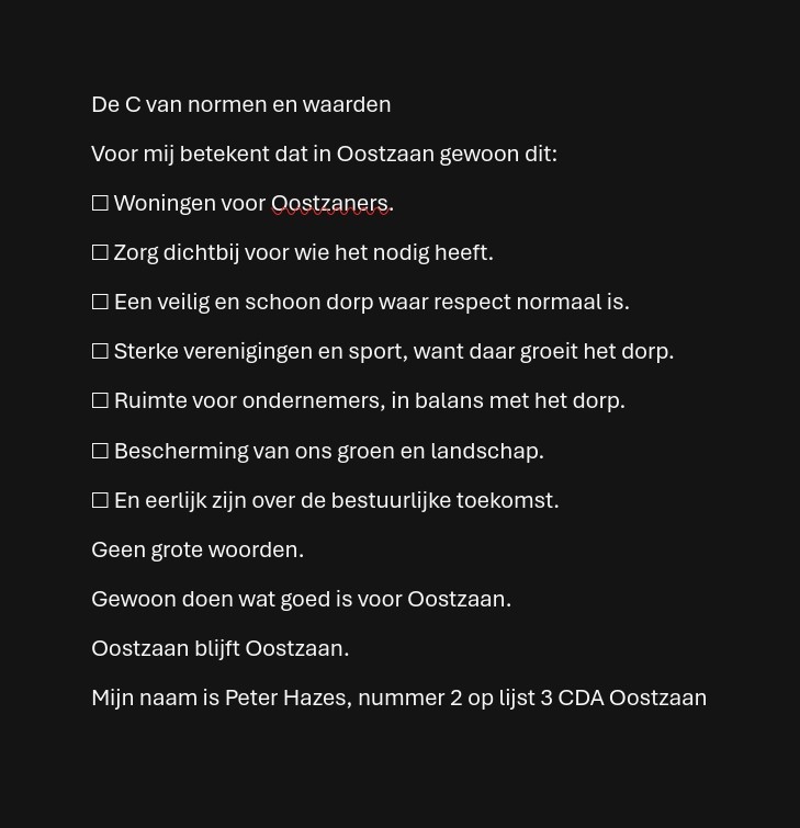De C van normen en waarden
        
@CDA_OOSTZAAN
<a href="/CDANH/">CDA Noord-Holland</a>
                      👇