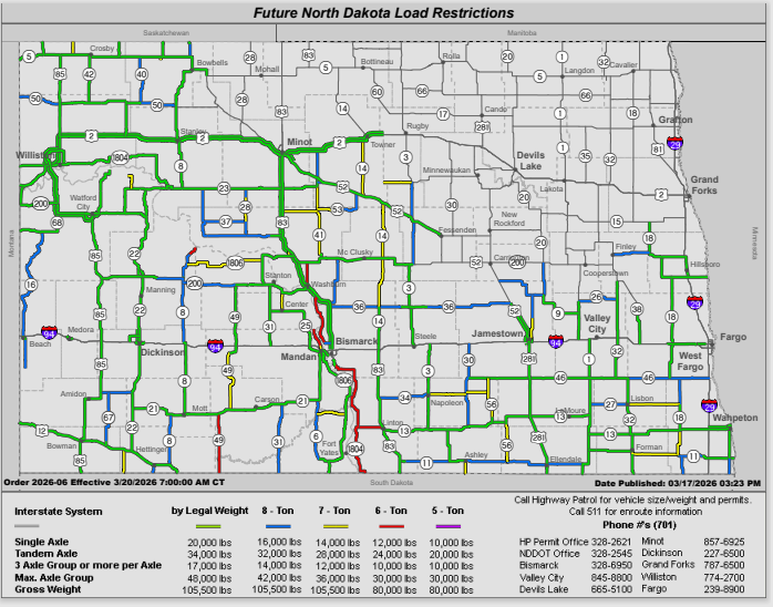 NDPermits's tweet photo. New map going into effect on Friday morning for North Dakota.  #NDPermits https://t.co/XojwojpWqk