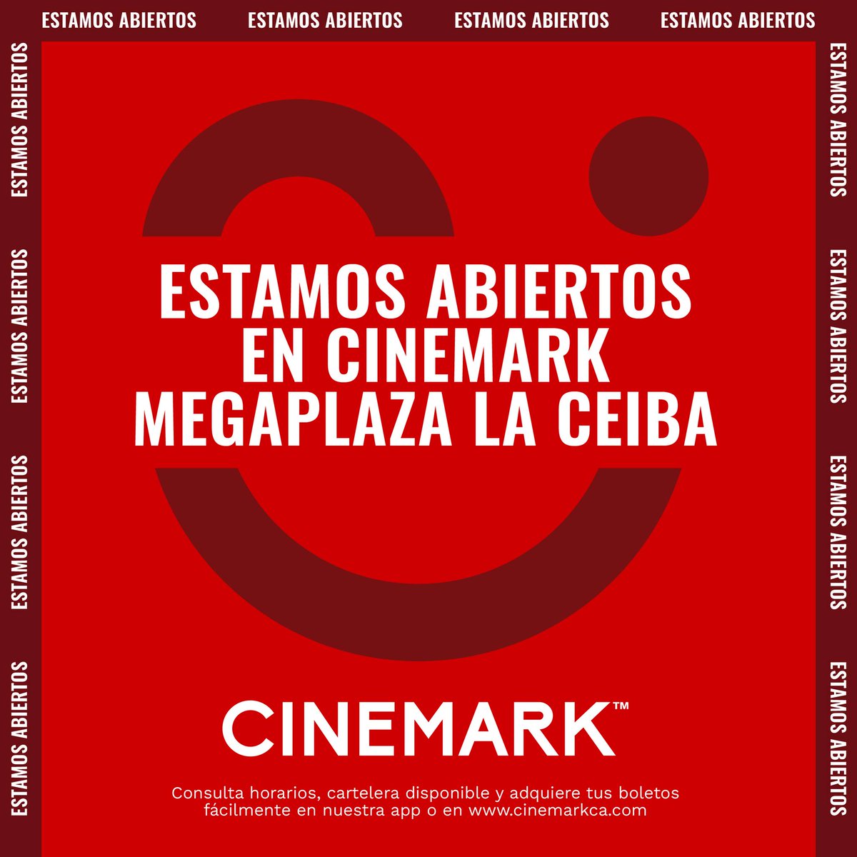 Estamos abiertos en Cinemark Megaplaza La Ceiba. 🍿😍 Hoy se comparte en familia y con amigos, hoy se disfruta tu película favorita en Cinemark. ❤️