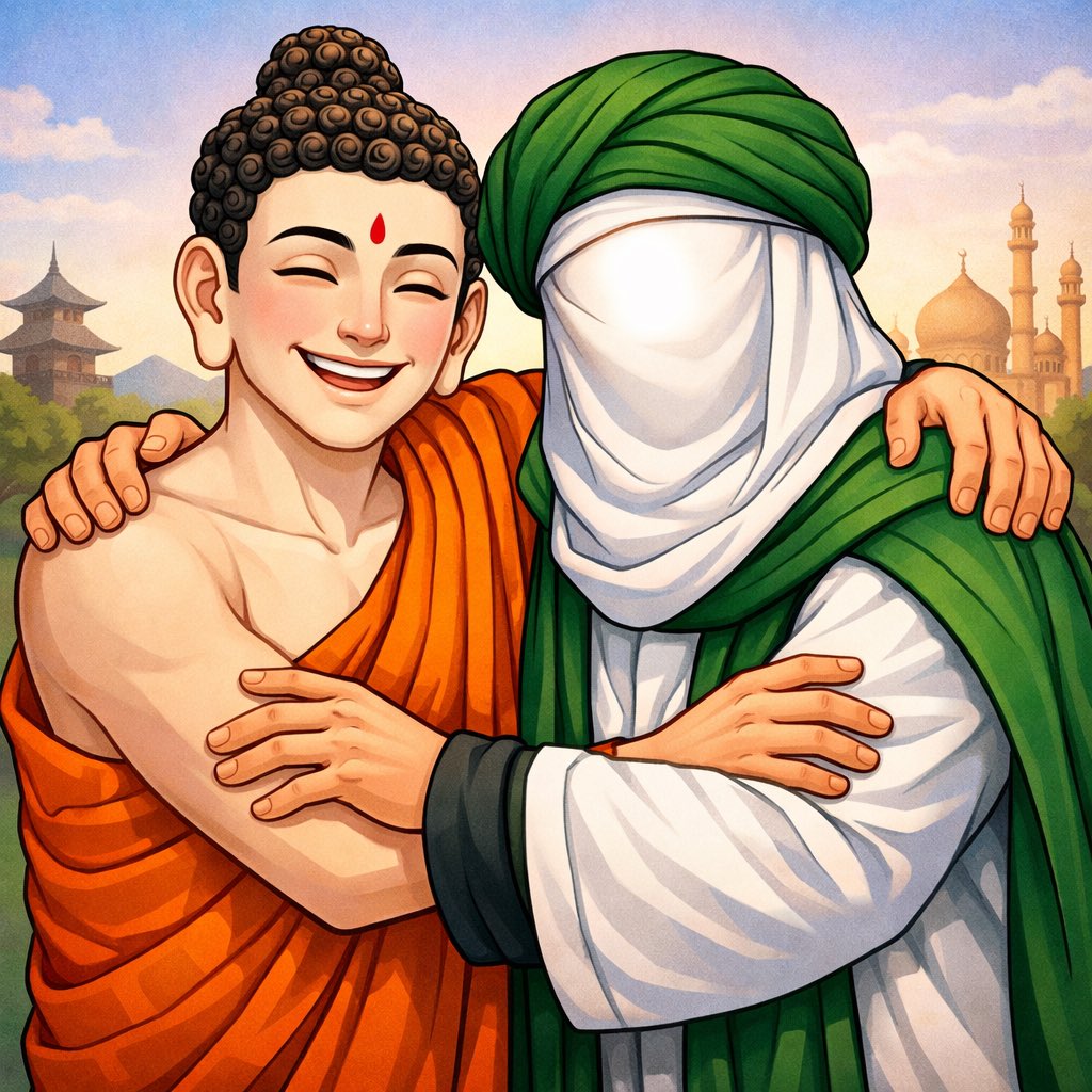 Profeta Muhammad (saw) e Sidarta Gautama, o Buda. Os dois maiores seres humanos que já caminharam sobre a Terra.