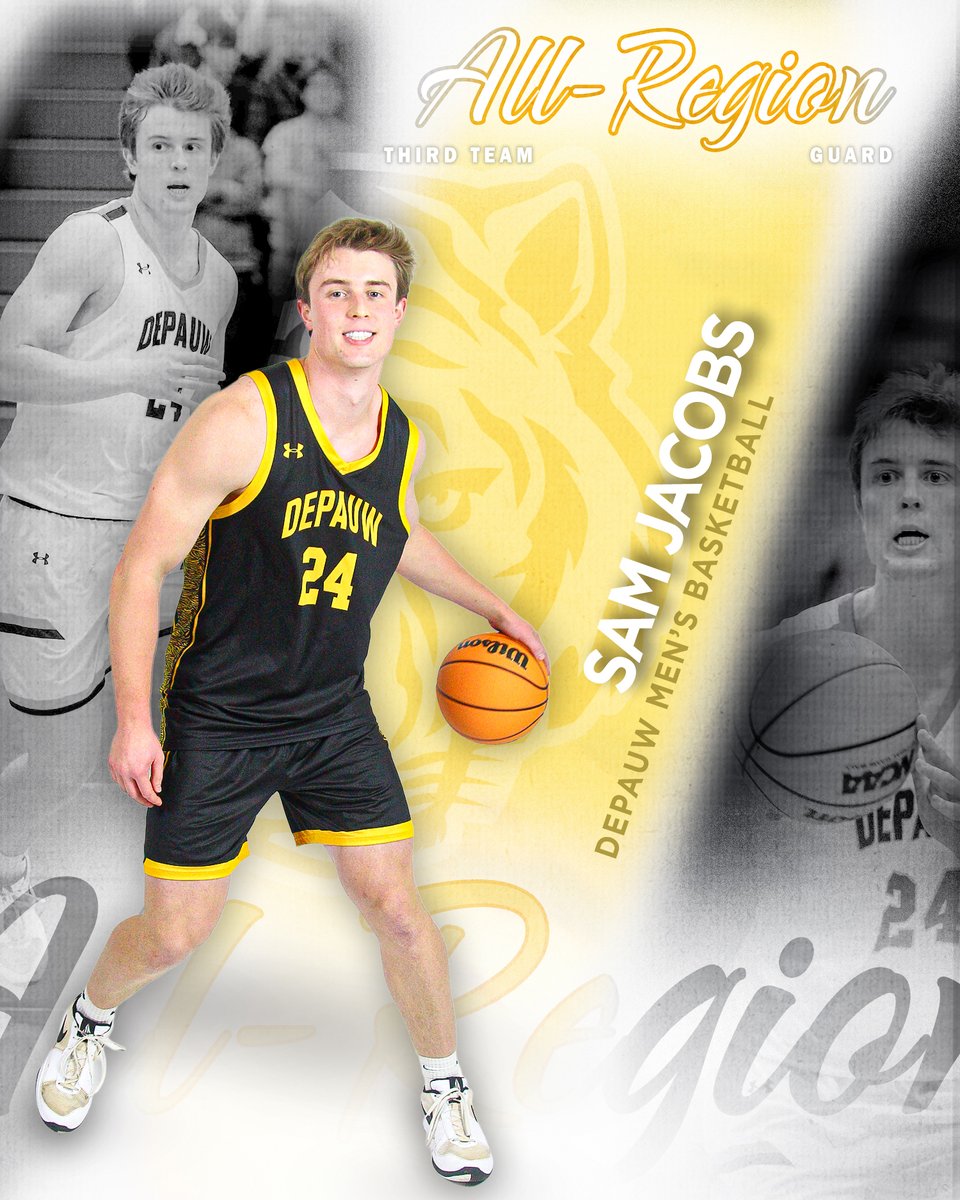 DePauwAthletics's tweet photo. 🏀  ALL-REGION 🏀

Senior guard Sam Jacobs earned https://t.co/kbtg2hClED All-Region honors! Jacobs led the Tigers with an average 31.7 points per game, tallying 373 points on the season!

#TeamDePauw #d3hoops https://t.co/8NVqVpnYRB