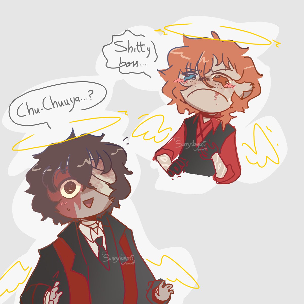 PlaneKepler452b's tweet photo. They are reunited 🥹
#bsd #skk #bungostraydogs #bsdbeast #soukoku #dazaiosamu #chuuyanakahara 
#ineedmorebsdartistsmoot #bsdtwt https://t.co/wRThVHKBnz