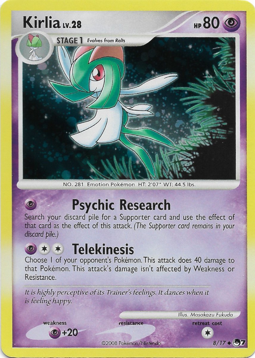 ArcticFosse's tweet photo. #BestOfDex 364/386 - Kirlia

Why are all of Kirlia's cards so good?? Genuinely, I don't even think my selection does it justice...

1 - Mega Evolution (satoma)
2 - EX Ruby &amp; Sapphire (Atsuko Nishida)
3 - POP Series 7 (Masakazu Fukuda) https://t.co/D2FHzolJ1l