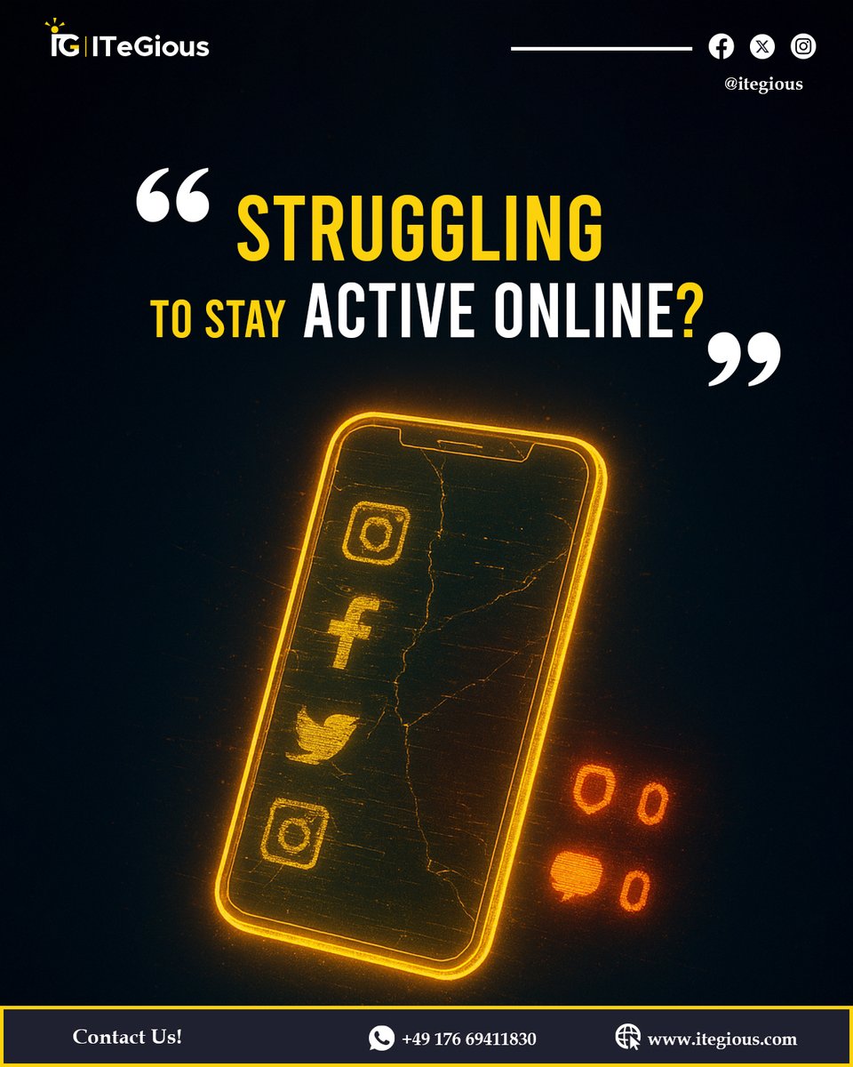 ITeGious1's tweet image. Before you know it your engagement is dead, your reach is gone, and rebuilding feels impossible. Don't let inconsistency crack your brand. We keep your social media alive, active, and working for you every single day.

💬DM us &amp;amp; let's fix your online presence today. 

 #ITegious