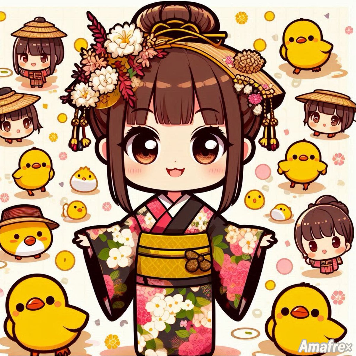 「こんなお帽子もいいのかな」

GM✨️
朝からミートスパゲティを食べました🍴
不必要な情報でした…🤨
今日も一日頑張ってまいりましょう！🍝🐤

#AIart