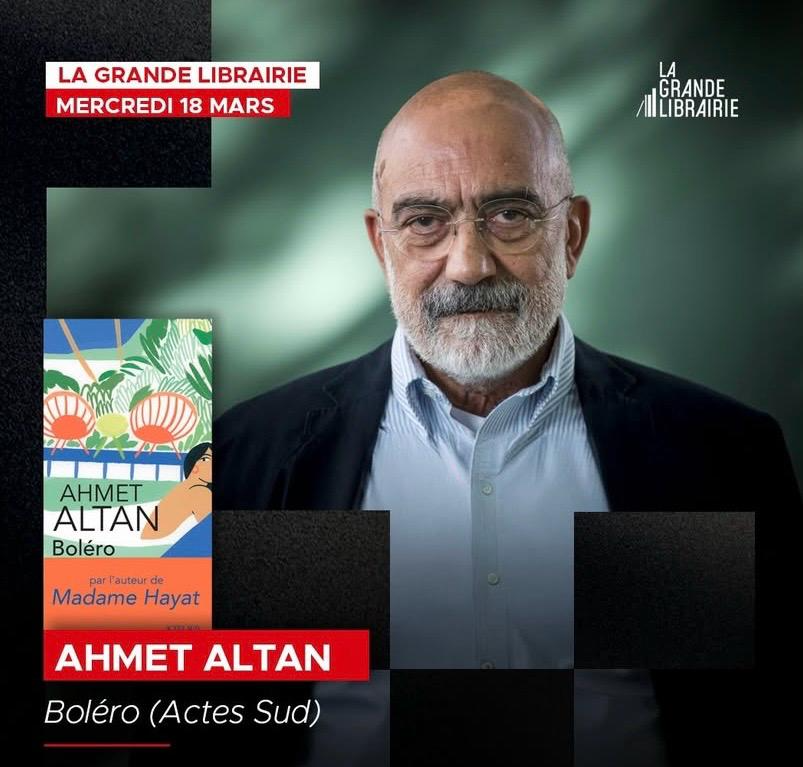 Ahmet Altan, 18 Mart 2026’da edebiyat dünyasının en önemli buluşma noktalarından biri olarak kabul edilen “La Grande Librairie” programına katılacak. 
“La Grande Librairie”, Fransa’nın kültür kanalı 
France 5’de canlı olarak yayınlanıyor ve sunuculuğunu Augustin Trapenard