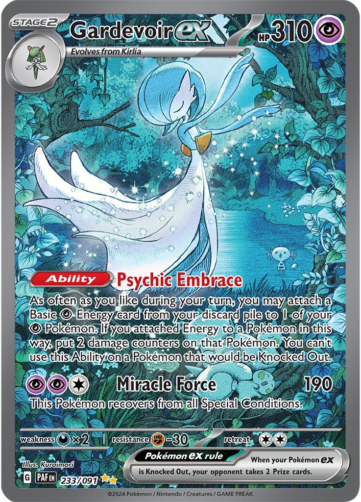 ArcticFosse's tweet photo. #BestOfDex 365/386 - Gardevoir

Another tough choice, though Gardevoir is probably less surprising than Kirlia. Kinda basic first choice, I know but it is a really pretty card!

1 - Paldean Fates (Kuroimori)
2 - SM Promo (Yuu Nishida)
3 - Ancient Origins (TOKIYA) https://t.co/CslxPVMsw6