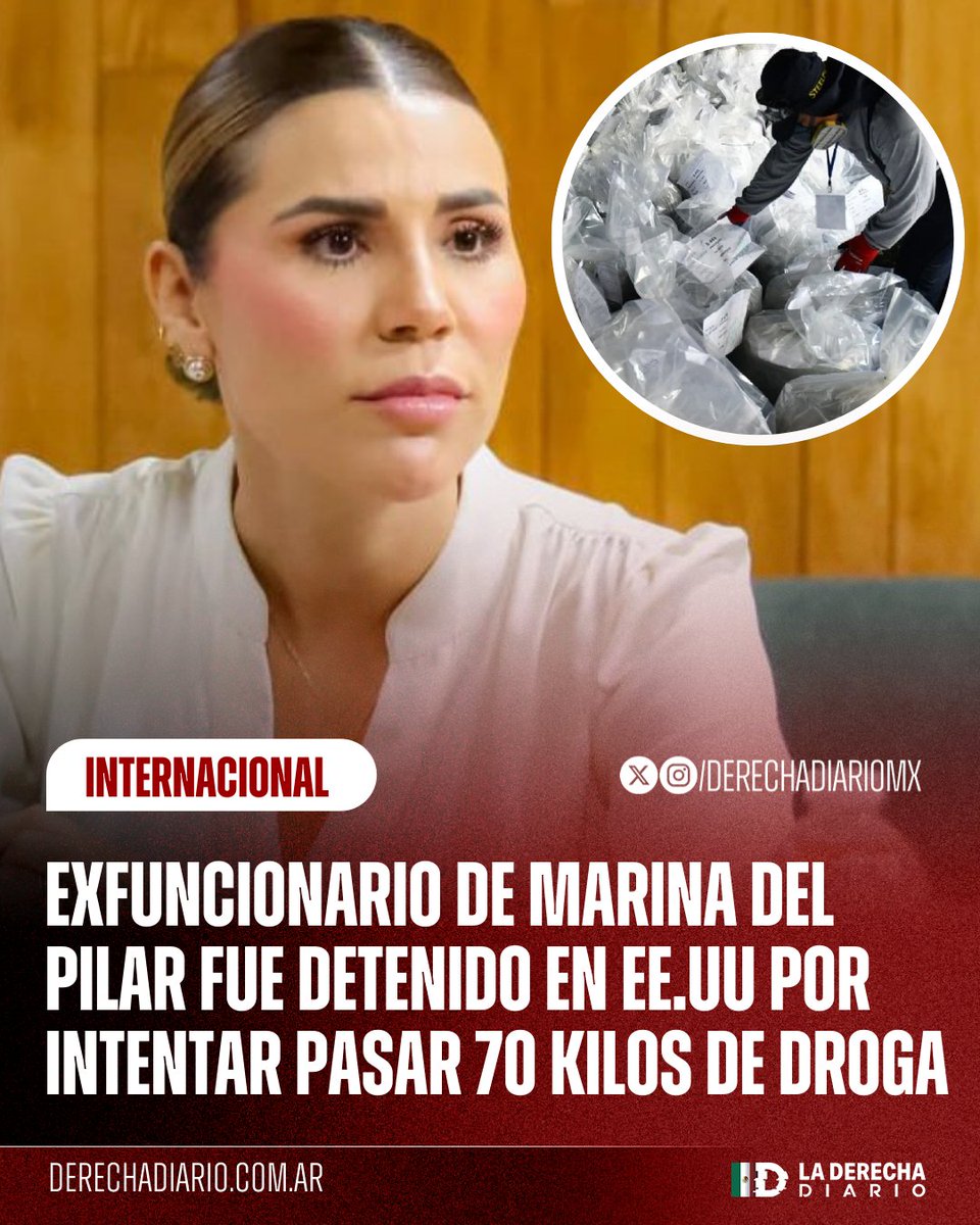 🚨🇲🇽🇺🇸 | Autoridades estadounidenses detuvieron a Fernando Luis Esquer, quien fungía apenas el año pasado como directivo del ISSSTECALI, Baja California en el gobierno de Marina del Pilar, por intentar ingresar 70 kilos de metanfetaminas a Estados Unidos.