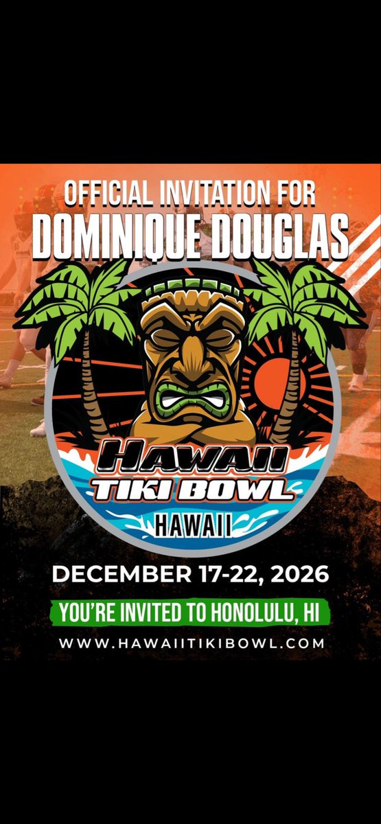 DommDouglas's tweet photo. Glad to receive invitation to the Hawaii Tiki Bowl ! https://t.co/qeT25ScvHf