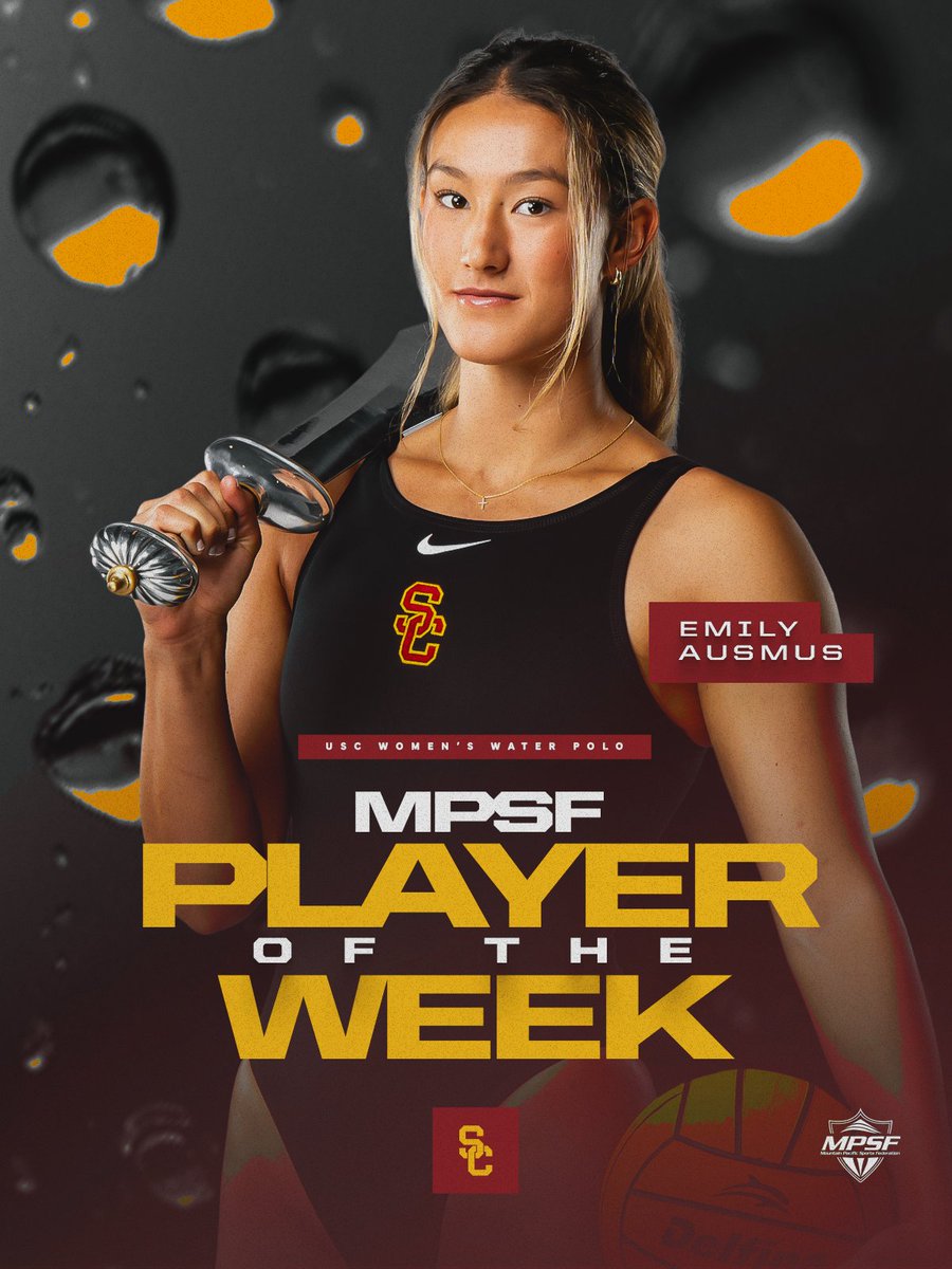 USCWaterPolo's tweet photo. Automatic Ausmus ‼️✌️

Emily Ausmus is your MPSF/Delfina Player of the Week! https://t.co/njjCaxfFZE