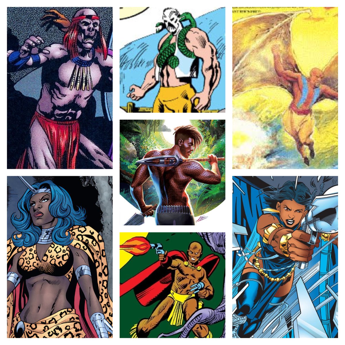 RandyS0725's tweet image. @ Marvel: BLACK PANTHER gets his own "Sinister Six", but as a Marvel-wide event, where they conquer/almost-conquer the whole world? (creative team- my dreams! 😭):

-Killmonger
-Madam Slay
-Solomon Prey
-Venomm
-Lord Karnaj
-Baron Macabre
-Malice

#BlackPanther #TChalla #Marvel
