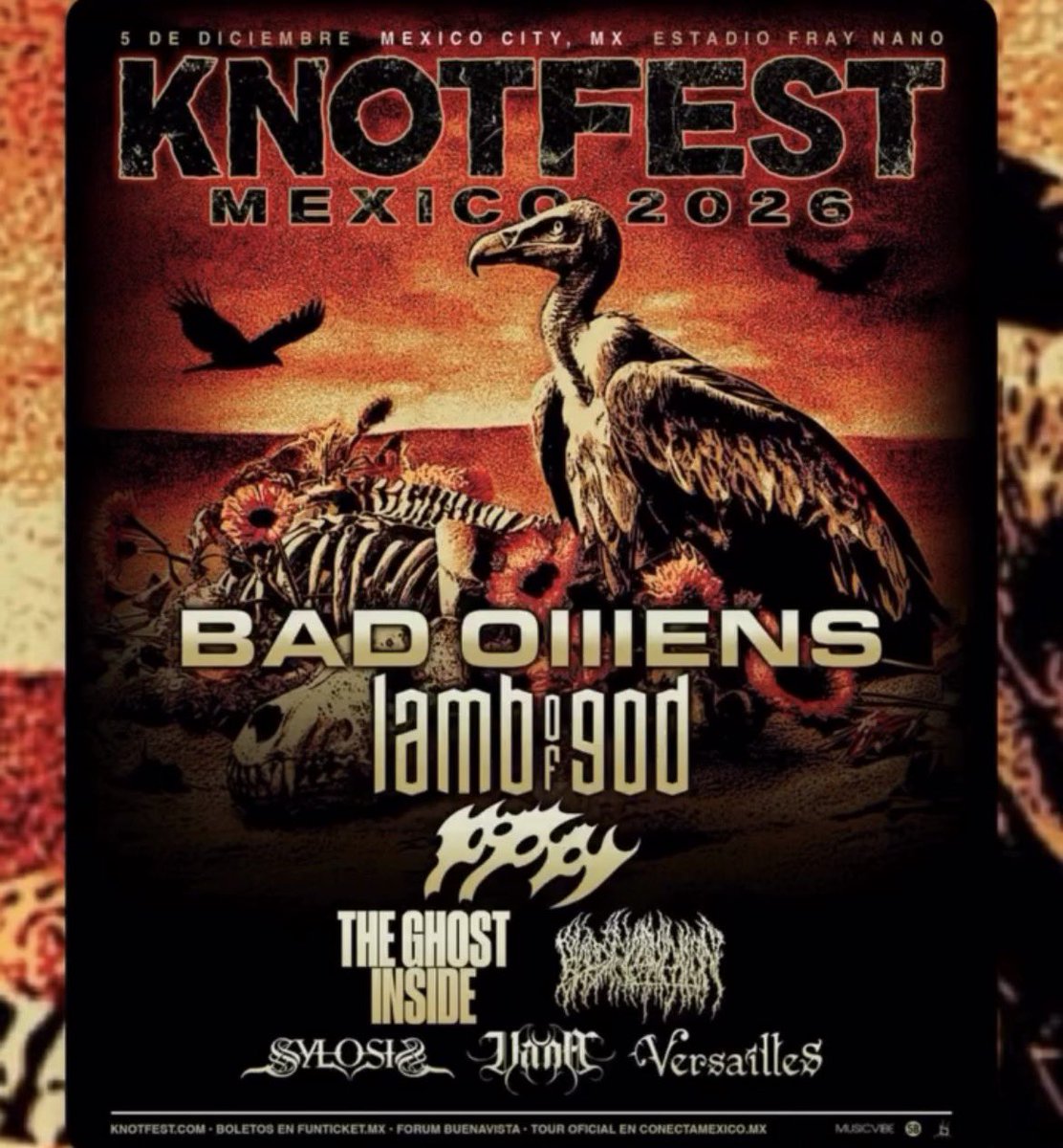 RojoWargo's tweet image. @KNOTFEST está de regreso en México con un Gran Cartel @badomenscult y @lambofgod como cabezas de Cartel 

#ArfArf #OpenThePit @Musicvibe_mx