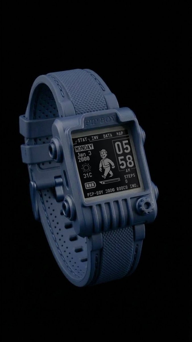 sqfmi's tweet photo. More renders of the Watchy Pip-Boy in different colors and styles https://t.co/GkH62YKJ5v