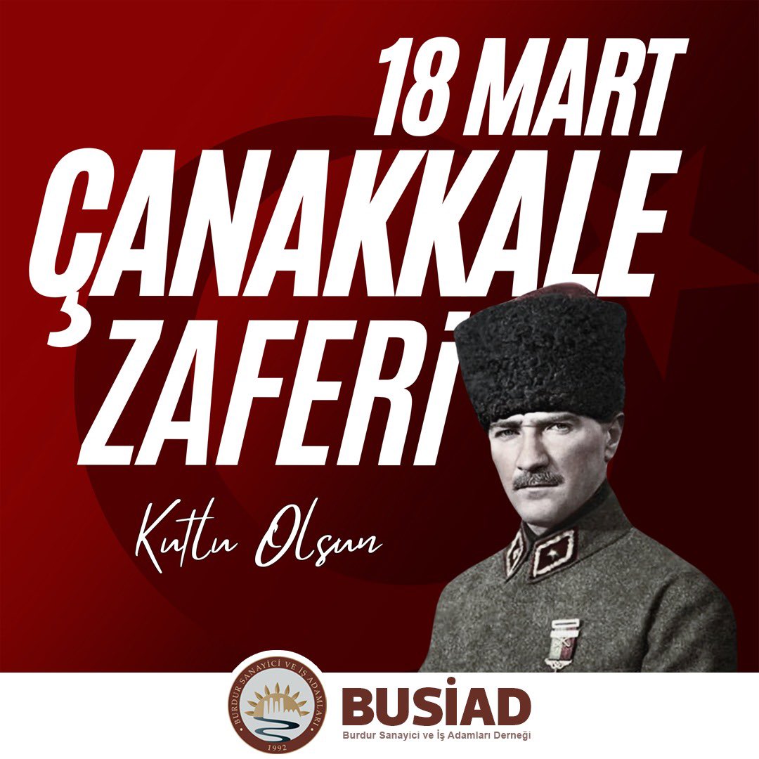 #18Mart #Çanakkale Zaferi Kutlu Olsun.

#BUSİAD #BAKSİFED #TÜRKONFED

<a href="/kurt_osman15/">Osman KURT</a> <a href="/ozgurburdur/">özgür çeliker</a> <a href="/fthmct/">Fatih Macit</a> <a href="/msanli76/">msanli</a>