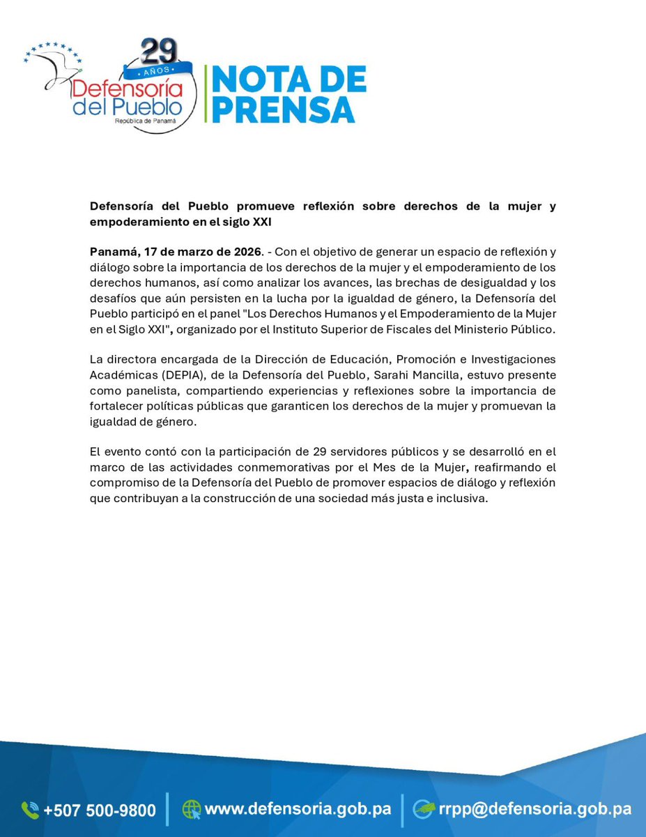 Defensoría del Pueblo de Panamá🕊 tweet media