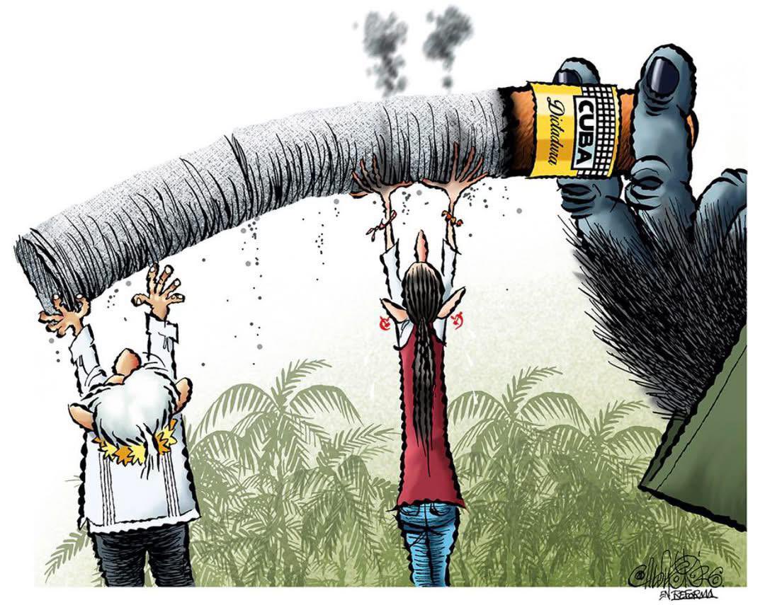 🤭 “Dos trasnochados se columpiaban en la ceniza de un habano,

Como sabían que resistía fueron a buscar a otros pendejos. 

Y simularon una noble causa para caerse con su cuerno, pero olvidaron que los que ahí sufren son la gente y no la dictadura”. 

<a href="/CartonCalderon/">PacoCalderónCartones🇲🇽❤️🇺🇦❤️🇮🇱</a>