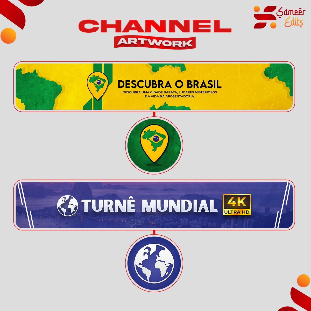sameeriqbal65's tweet photo. Recently designed these channel artworks for my client’s channels🖼️
Drop your thoughts🤔💯
#YouTubeGrowth #Branding #Design #ContentStrategy #sameeredits #youtubebanner #youtubelogo https://t.co/8VRm15Tt31