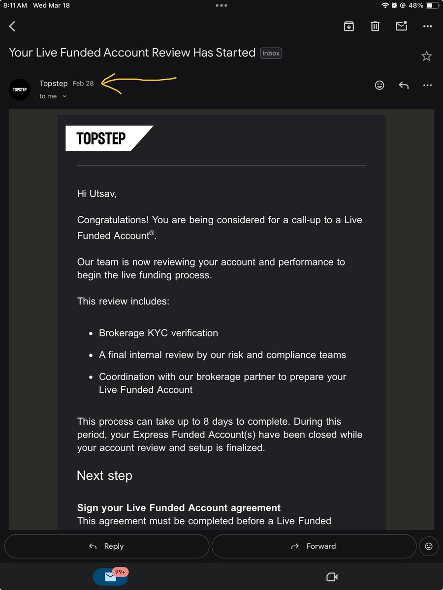 Ukfifmi's tweet photo. @AskTopstep @Topstep @MichaelPatak 
Will it really take 20 days to get a live account from you ?? 
Even though it says 7-8 business days 
And you all bluffing for being the best propfirm ?
You human support hasn’t replied me for last 7 days 
How can you proudly post this shit!!!! https://t.co/E6IDHqDrqR