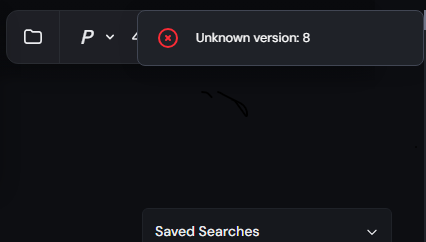 Unknown version error
