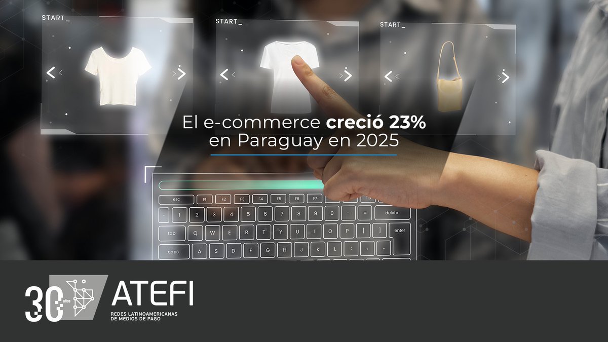 🇵🇾 El comercio electrónico en Paraguay creció 23% en 2025, consolidando su peso en la economía digital del país.

#ATEFI